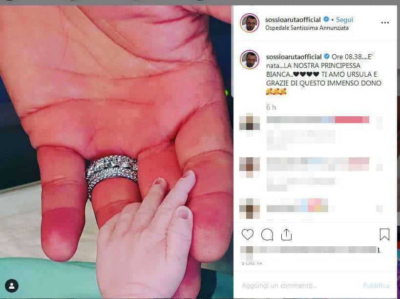 “Il post su Instagram di Sossio e Ursula”